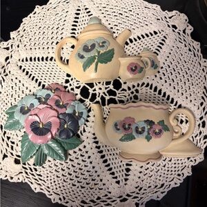 Floral Teapot Wall Set